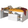 PARISOT KIM Contemporary Children's Combination Bed - Loft Grey and White - W 90 X L 190 or 200 Cm