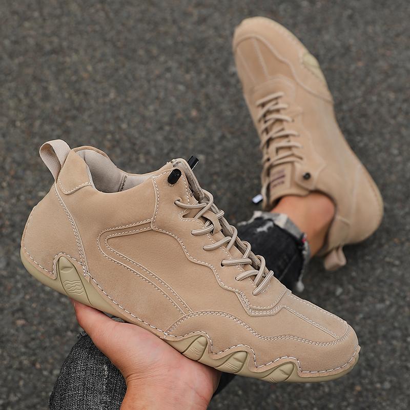 Мужские повседневные кожаные модные лоферы на одну ногу, брендовые кроссовки, туфли-лодочки, походные ботинки, ковбойские ботинки для мужчин, ботильоны 2025