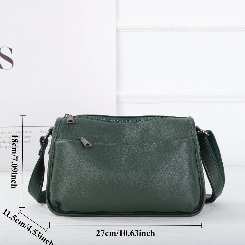 Женская наплечная сумка из натуральной коровьей кожи Минималистичная вместительная сумка через плечо для легких поездок Тоут с регулируемым ремнем