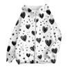 Women's Fashion Casual Long Sleeve Valentine's Day Print With Pocket Zipper Cardigan Jacket