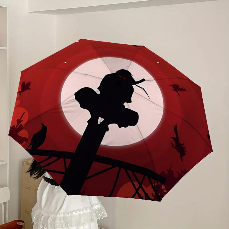 1pc NARUTO Automatic Folding Umbrella - Compact 8-Rib Design, Durable Plastic & Iron, Lightweight for Outdoor Daily Use, a0929196