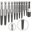 11pcs Hexagonal Handle Broken Head Screw Extractor 60mm Black Quick Release Electric Hexagonal Broken Thread Removal Tool Set