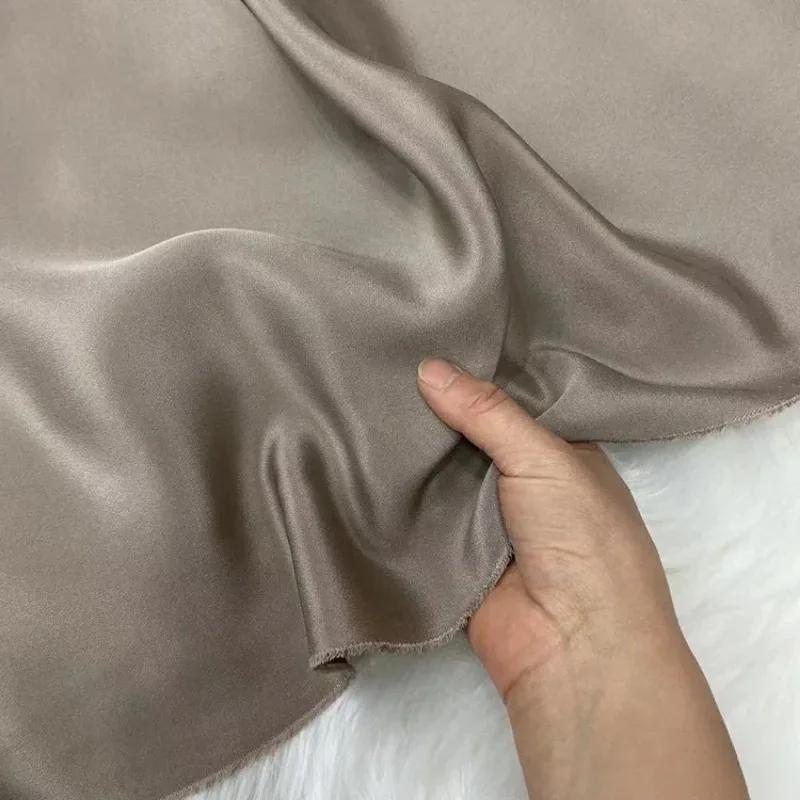 Однотонная 100% шелковая ткань Крэп де Шин 30 момми, тяжелый шелковый крэп, ткань для одежды, платьев, брюк