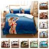 3D Sexy Beauty Pattern Bedding Single Double Bed Full Size Pillowcase and Quilt Cover 2 or 3 Bikini Beauty Prints Comfortable Home Decoration