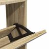 5 Tier Shoe Cabinet with Mirror Oak Finish 63 x 17 x 169.5 cm