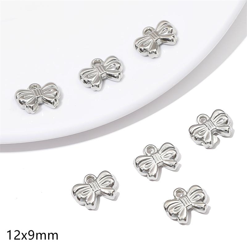 5-20 шт. Пластиковые серебряные родиевые подвески CCB в форме сердца, бабочки, банта, бусины для самостоятельного изготовления ювелирных изделий