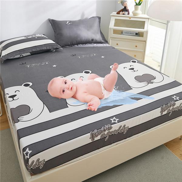 Водонепроницаемый наматрасник с мультяшным постельным бельем, простыня, покрывало на кровать с эластичным ремнем, водонепроницаемый защитный чехол для кровати