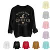 Women's Casual Fashion Long Sleeve Halloween Print Pullover Round Neck Sweatshirt