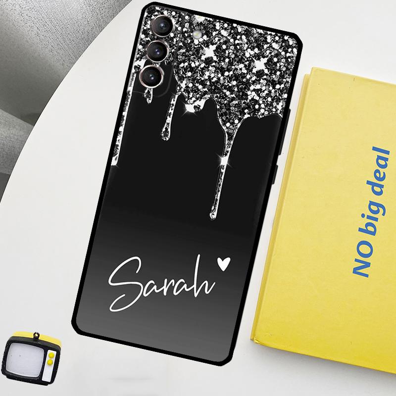 Глянцевый Блестящий Персонализированный Чехол для Samsung Galaxy S22 Ultra S23 FE S9 S10 Note 10 Plus Note 20 Ultra S20 S21 FE