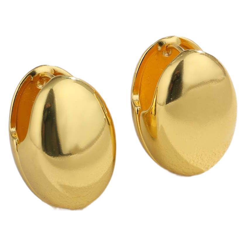 French Retro Gold Eggshell Earrings Are Cold, Simple And Fashionable, High-End Water Droplets, Exquisite Oval Earrings.