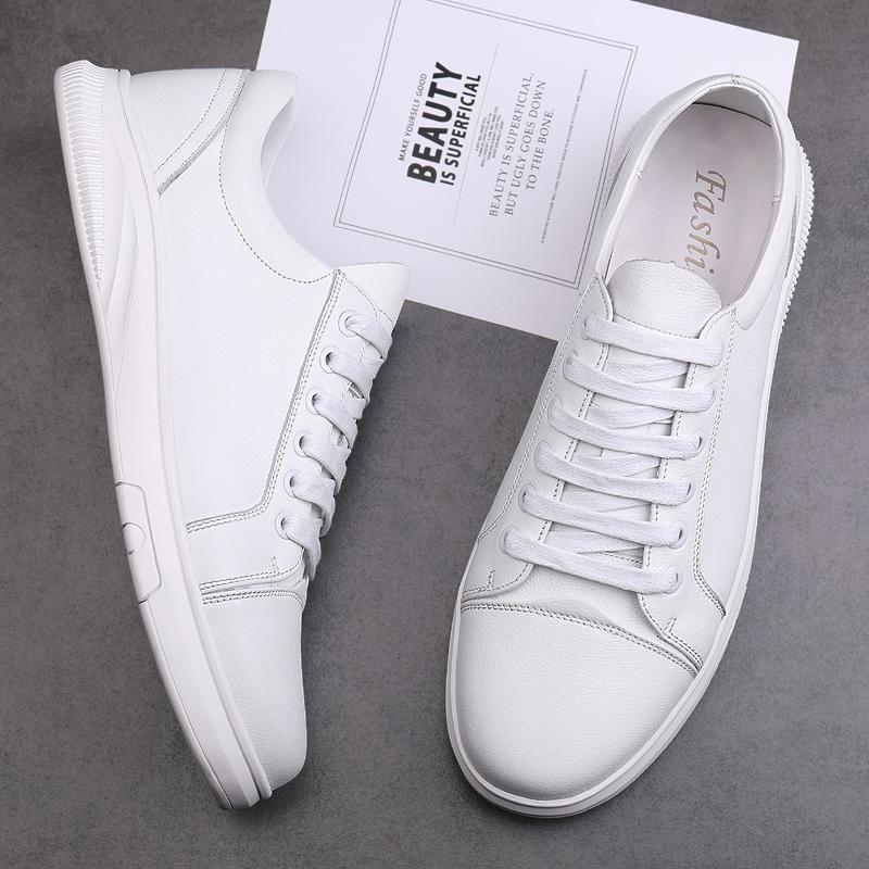 Новые высококачественные белые модные мужские кроссовки из натуральной кожи, дышащие повседневные туфли на плоской подошве, мужская обувь класса люкс, дизайнерская мужская обувь