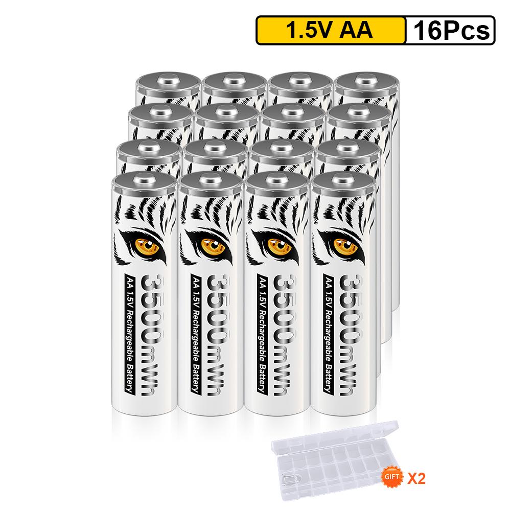 PALO Новая литий-ионная аккумуляторная батарея AA/AAA 1,5 В 3500 мВтч/1300 мВтч со световым индикатором зарядки