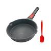 RANXINGST Frying IH Removable Includes Teflon Silicone Spoon PFOA PFOS Black Pan, 20cm, Non-Stick, Compatible, Handle, Spout, Coated, Included, Free,