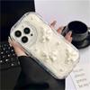 Cute Korean 3D Bow Pearl Phone Case For iPhone 15 14 13 12 11 Pro Max 14 Plus XS XR XS Max Shockproof Soft Cover