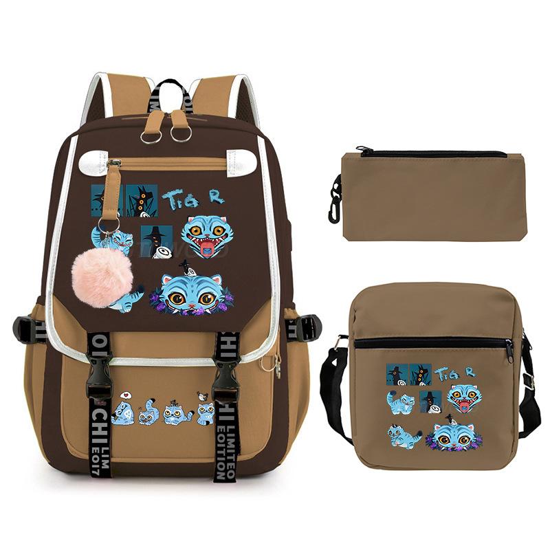 Animation Cartoon With High Value Schoolbag, Primary And Secondary School Students Leisure Backpack, Pencil Bag Set