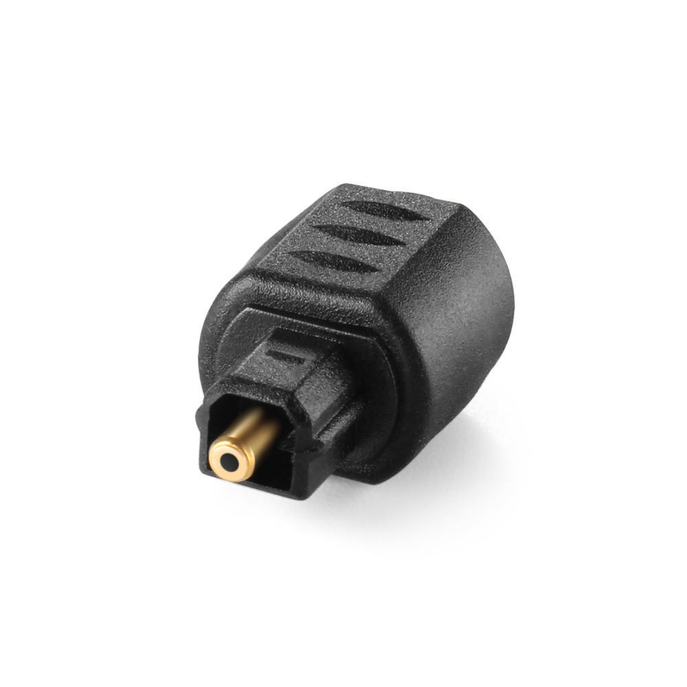Black Round To Square 3.5mm Audio Adapter Optical Mini Jack Plug To Toslink Female To Male