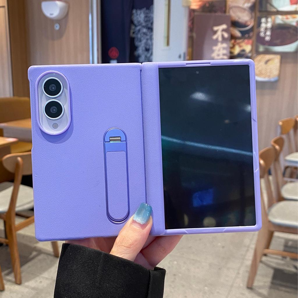 Чехлы для Z Fold8 Невидимая подставка Чехол из ПУ кожи для Samsung Galaxy Z Fold 8 Широкий Встроенная защитная пленка для экрана Защитная крышка для шарнира