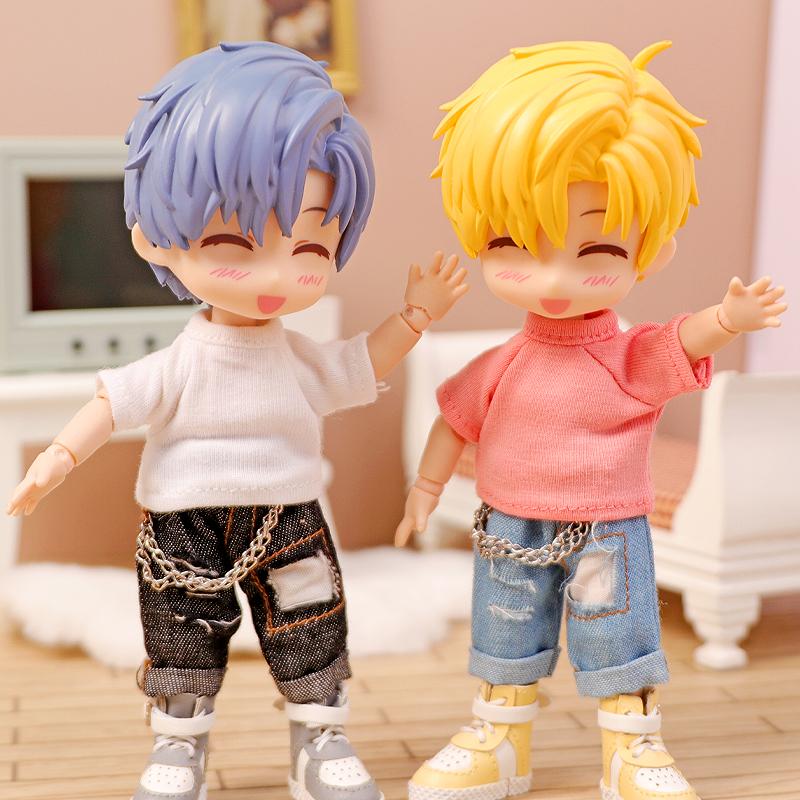 1 шт. Новая одежда для кукол ob11 bjd Футболка Джинсовые шорты для 1/12 bjd obitsu11ob11 molly кукольные аксессуары Одежда