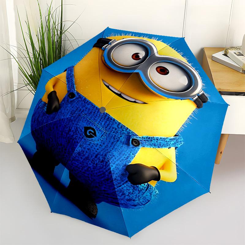 Gru Minion Self-Folding Umbrella, 8-Bone Compact Travel Umbrella, Durable Plastic And Iron Frame, Suitable For Outdoor And Daily Necessities
