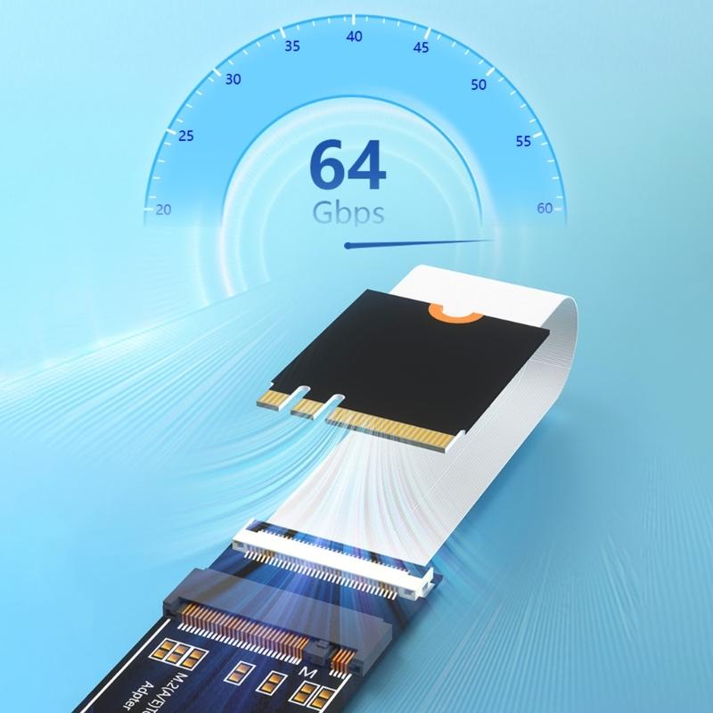 Гибкий FPC удлинительный кабель для преобразования интерфейсов M.2 Key M в Key A+E, высокоскоростная передача 64 Гбит/с