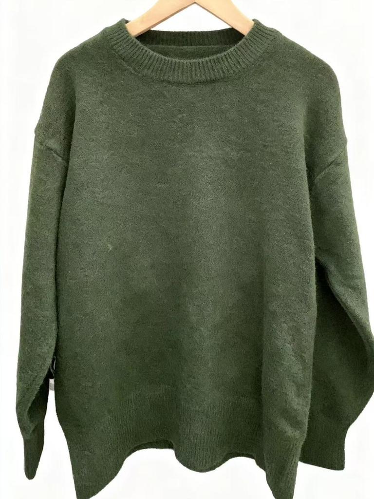 Осенний комплект свитера крупной вязки для женщин, свободный повседневный пуловер оверсайз, базовый слой, верхняя одежда