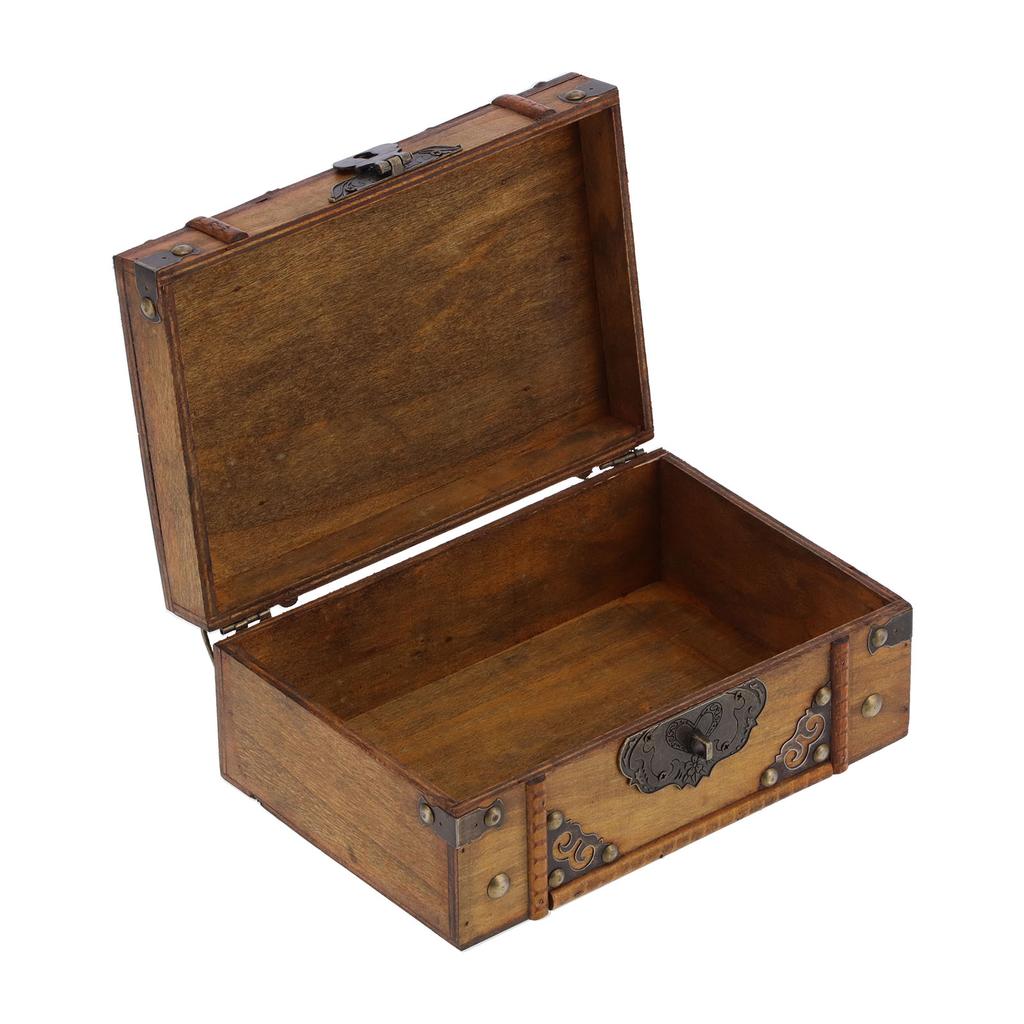 Wooden Box Antique Jewelry Storage Box Case Scene Props Dressing Table Home Decoration