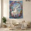 Custom Name Unicorn Flower Wall Tapestry Aesthetic Wall Hanging Printed Fabric Blanket Decorative Tapestries for Bedroom Living Room Home Decor