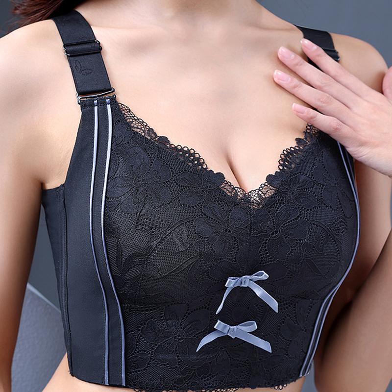 Женское нижнее белье большого размера с регулируемой чашкой, собранное на груди, чтобы предотвратить обвисание, большая грудь, небольшой летний тонкий бюстгальтер