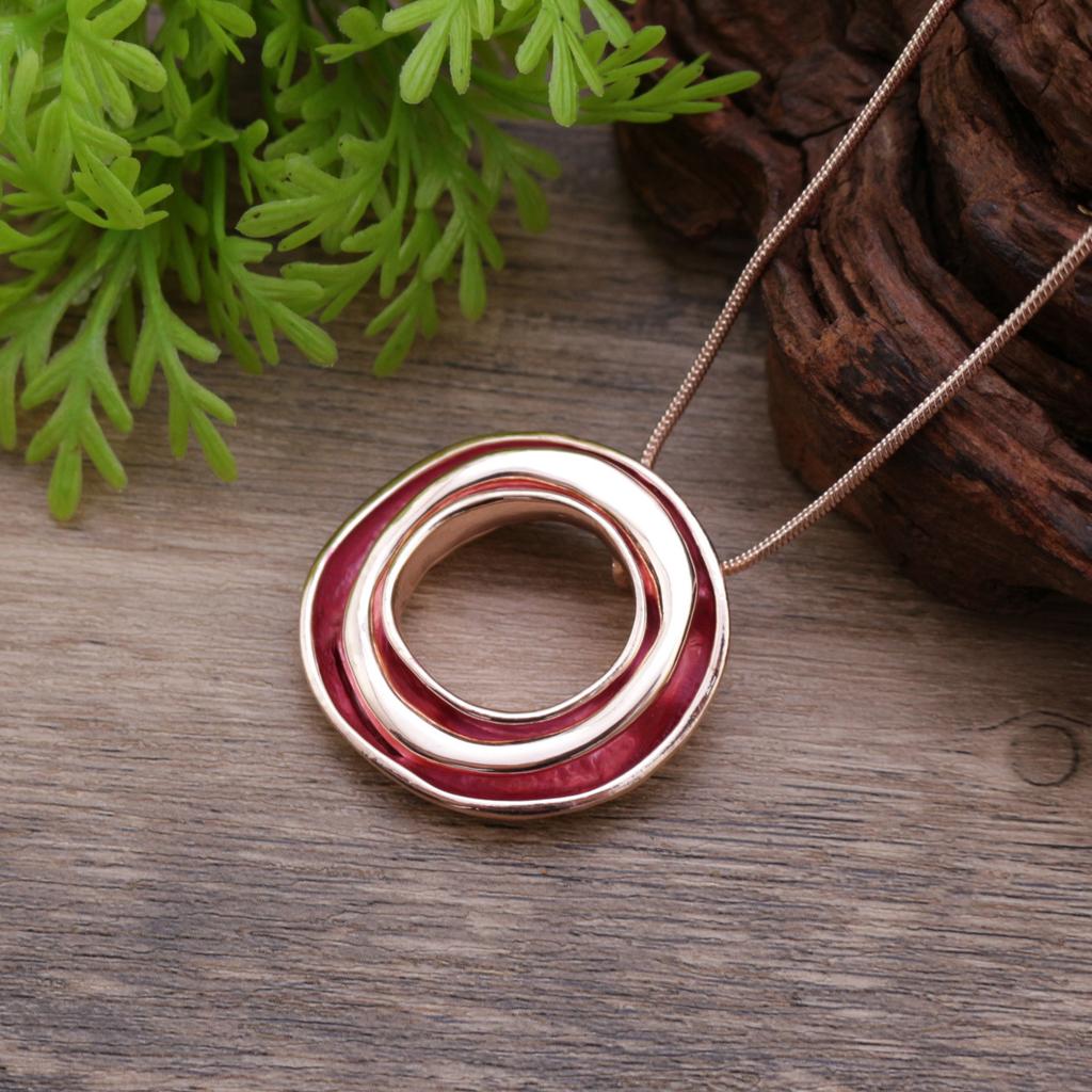 Подвеска-кольцо с полостью, расписанная цветной масляной краской, персонализированное женское модное геометрическое кольцо-ожерелье