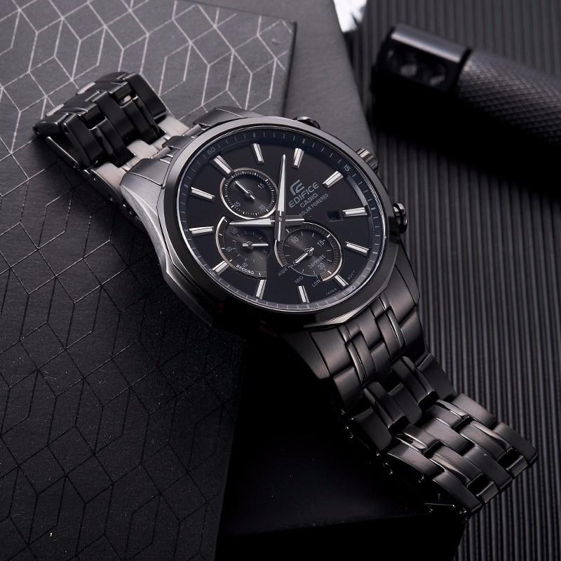 Casio Edifice Series Three Dial Six Needle Artificial Sapphire Mirror Fashion Classic Waterproof Solar Quartz Movement Watch EFB-670SBC-1AVUPR