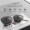 ZISIZ 28cm Flat-Bottom Iron Wok with Lid