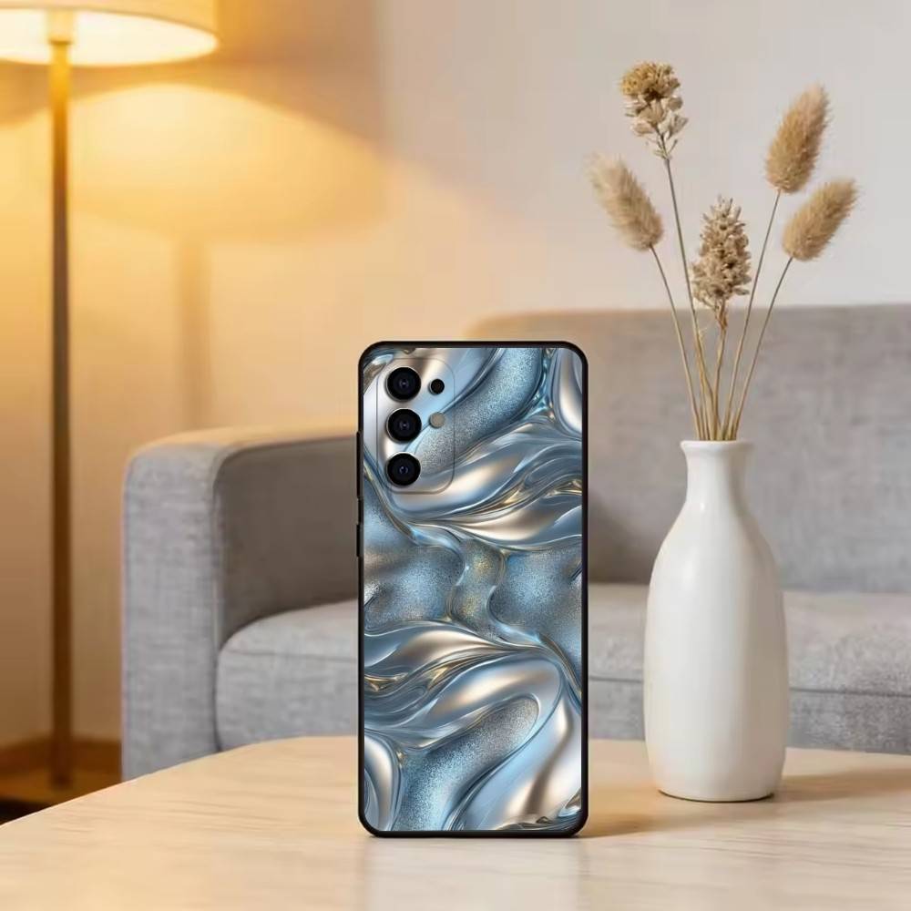 Металлический узор Чехол для телефона Для Samsung S25,S24,S21,S22,S23,S30,Ultra,S20,Plus,Fe,Мягкий силикон Черный чехол