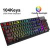 104 клавиши Проводная клавиатура RGB Цветная Игровая клавиатура Клавиатура с механическим ощущением Стандартная клавиатура для Windows Ноутбука Компьютера