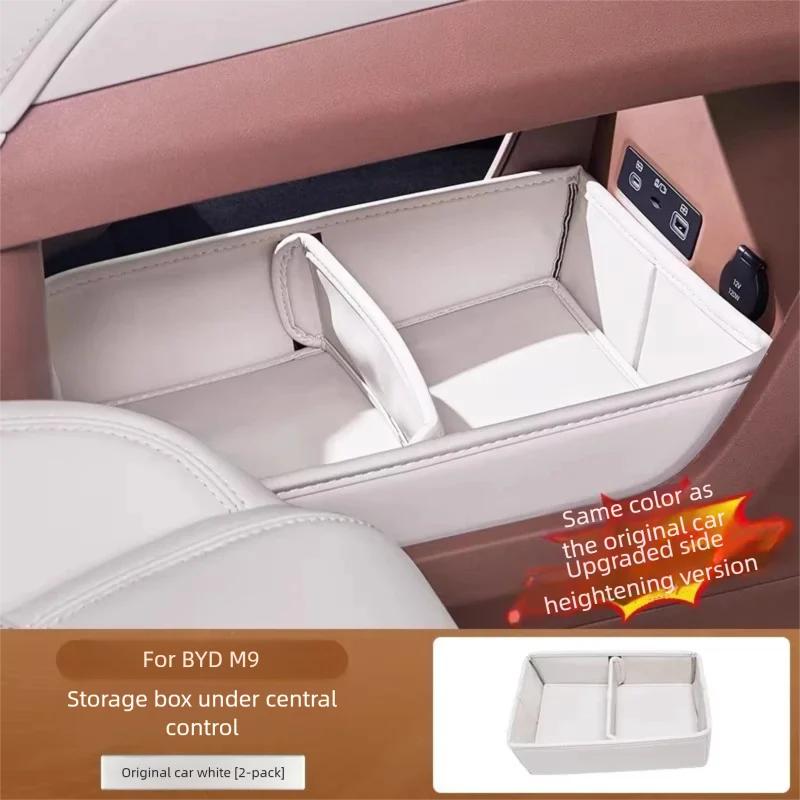 For BYD M9 Leather Central Control Lower Storage Box Interior Organizer Tray Modification Accessories