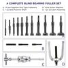 16 шт. цанговый подшипник с глухим отверстием, комплект съемника уплотнений и съемника внутреннего подшипника, скользящий молоток