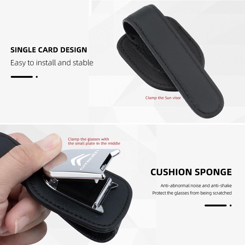 Multifunctional Car Sun Visor Glasses Holder Sunglasses Clip For Citroen C5 C1 C2 C6 C4L DS3 DS4 DS5 C-Elysee Grand Berlingo akr256