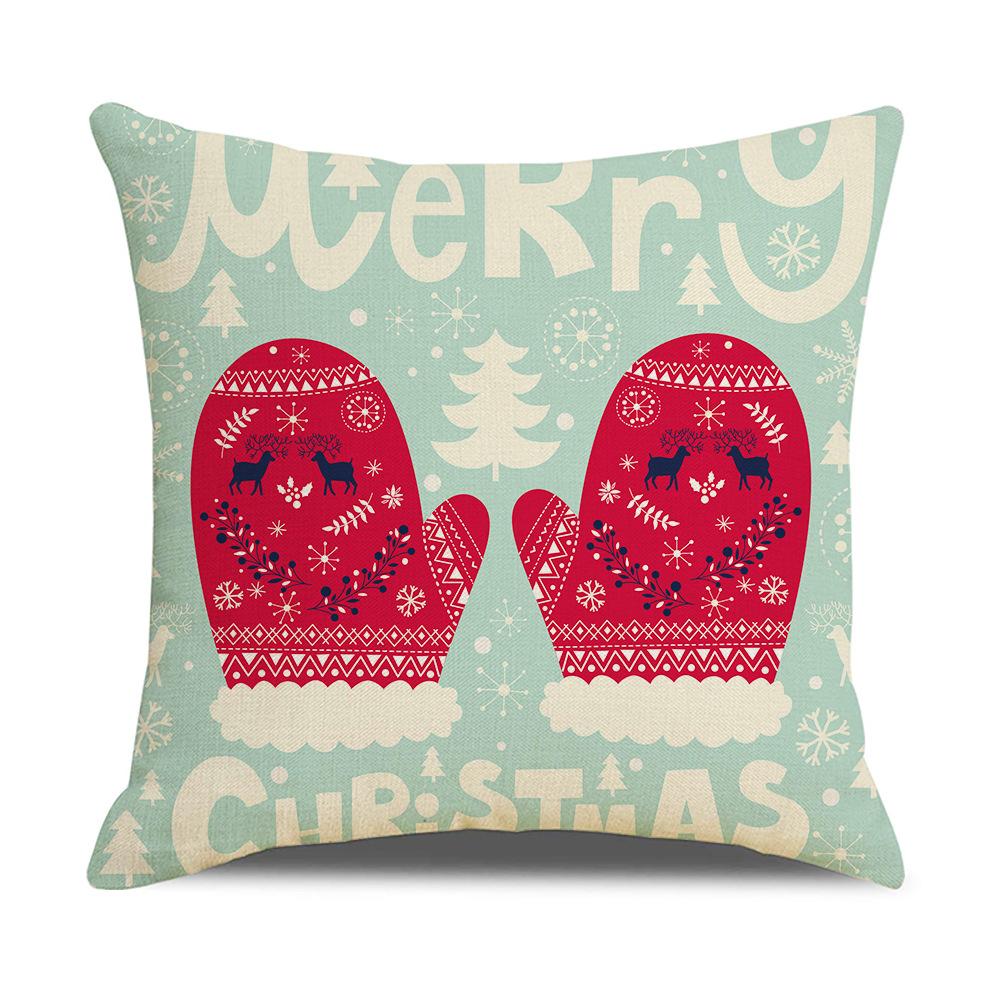 New Sofa Pillow Cover Santa Claus Cartoon Print Holiday Gift Home Soft Furnishing