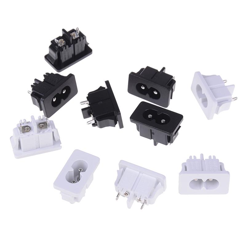5Pcs Ac250V 2.5A Iec320 C8 Male 2 Pins Power Inlet Socket Connector
