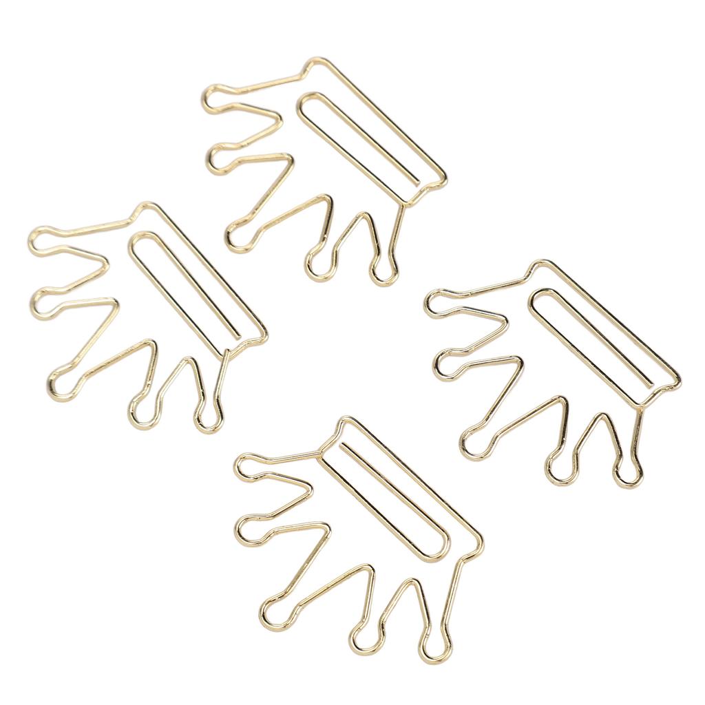 100Pcs Crown Shaped Paper Clips Iron Decorative Paperclips with Box for Books Notebooks Clipboards