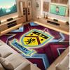 Burnley Football Print Crystal Velvet Rug, Comfortable Water Absorbent Non Slip Indoor Floor Carpet
