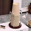 Диспенсер для бумажных стаканчиков на деревянной подставке, металлический держатель для одноразовых стаканчиков для столешницы