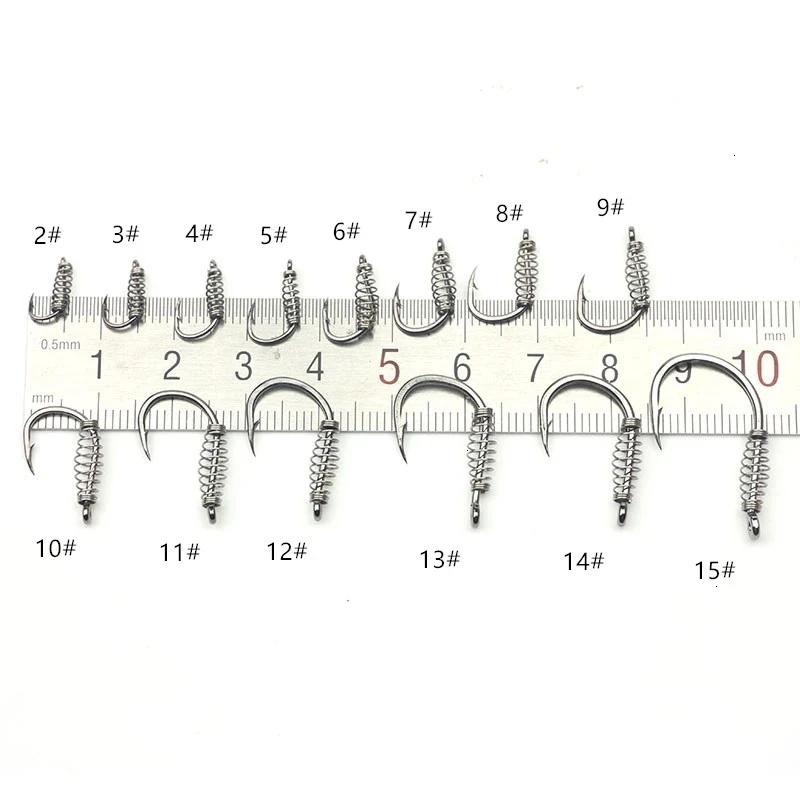 10-60pcs Spring Fishing Hooks Stainless Steel Barbed Swivel Explosion Hooks Jig for Carp Fly Fishing Pesca Fishhooks