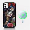 Чехол для телефона Catrina Красивая Девушка Роза Череп Магнитный Чехол Для iPhone 17 16 15 14 13 12 11 Для Magsafe Беспроводная Зарядка Чехол