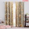 2D Flat Printing 2Pcs European Floral Window Curtains Vintage Drapes For Bedroom Office Kitchen Living Room Study Home Decor Rod