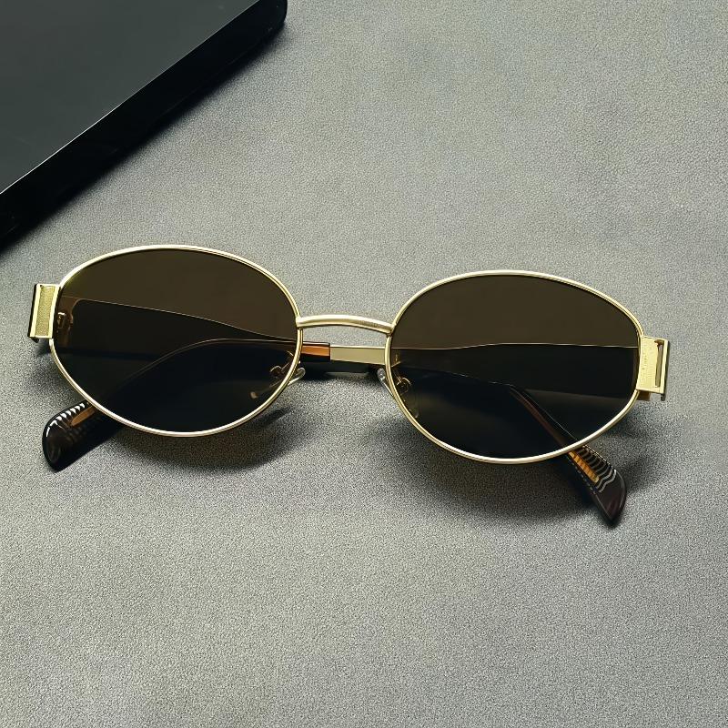 2 шт. Модные очки овальной формы идеально подходят для повседневной носки и в качестве подарков на праздники, а также ретро-очки овальной формы в металлической оправе.