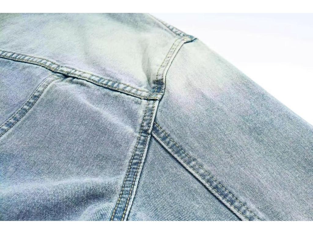 Men's Retro Hong Kong Hooded Denim Jacket - Japanese Style, Loose Fit Pullover for Spring/Autumn.