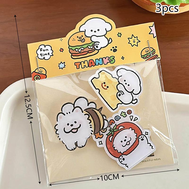 3 шт. Милая простая универсальная акриловая брошь, высококачественная брошь в виде щенка, мультяшный брелок для сумки, украшения, одежда, аксессуары, подарки