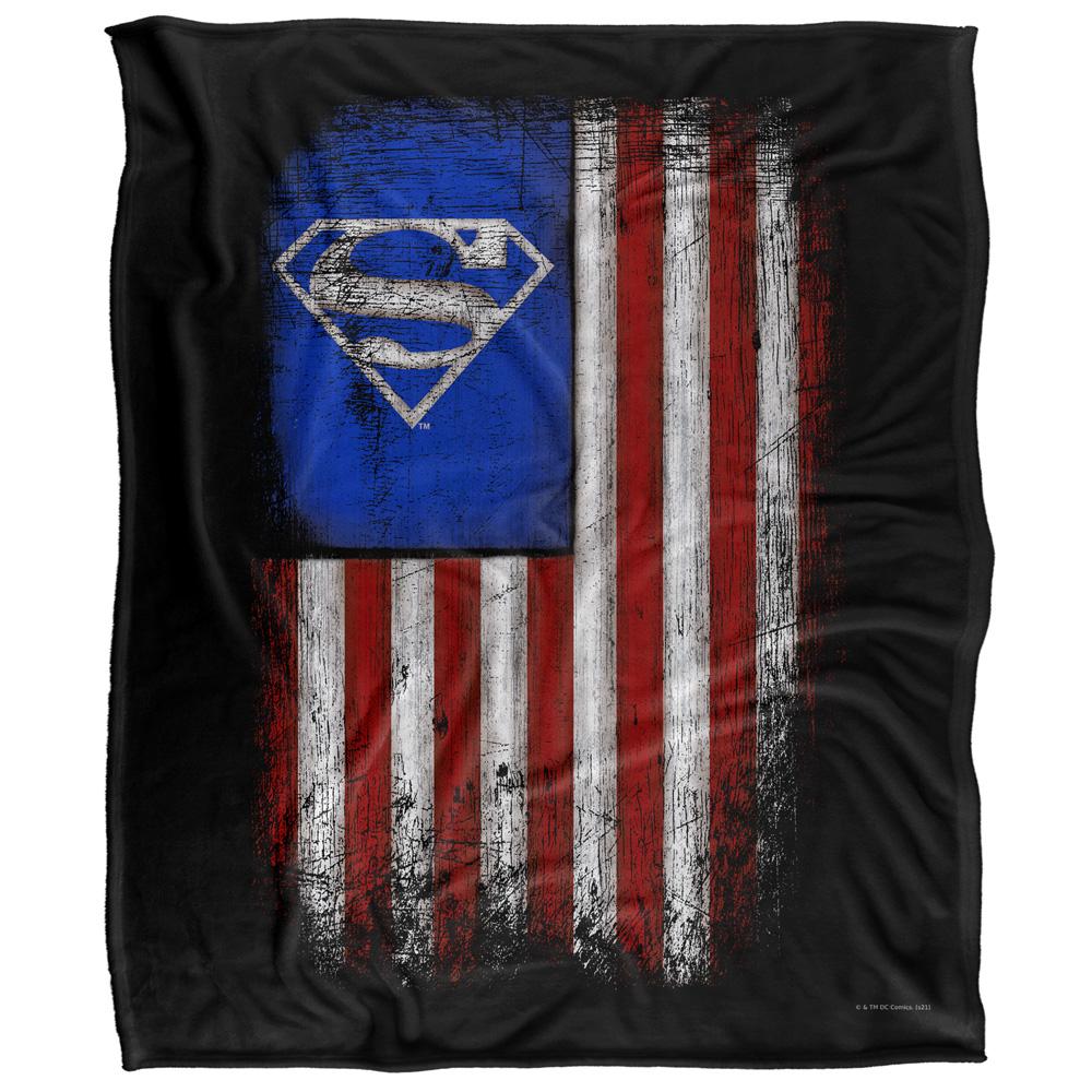Superman Silky Old Glory Shield Supersoft Blanket
