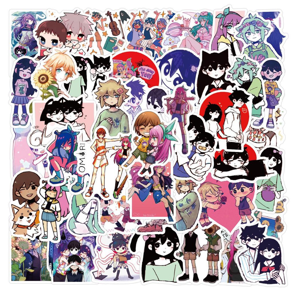 60 New Omori Cartoon Anime Graffiti Stickers Decorate Guitar Notebook Suitcase DIY Stickers