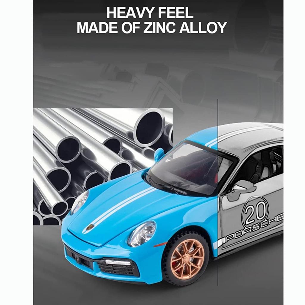 1:24 масштаба 911 Turbos, металлический спортивный автомобиль, модель из сплава, литой автомобиль и игрушечный автомобиль, имитация звука и света, коллекция, детский подарок